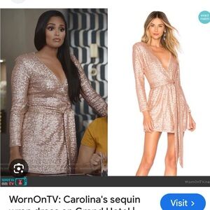 NWT NBD x Naven rose sequin wrap dress.